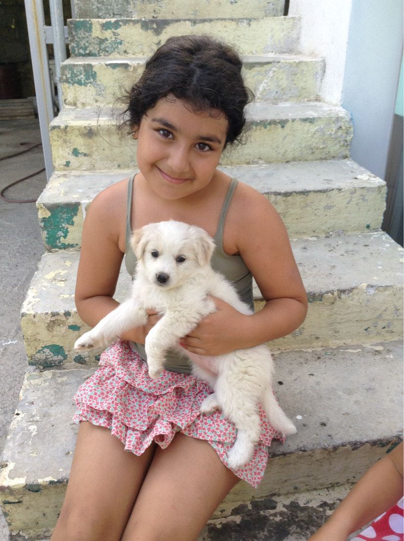 Bubuja and her new owner